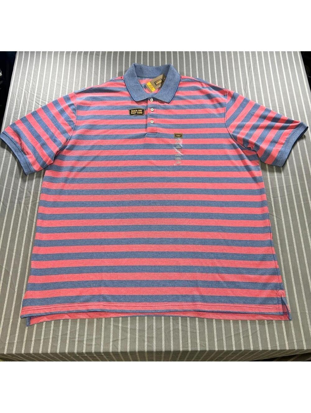 Foundry Supply Men's 4XLT Blue pink Polo Shirt NWT